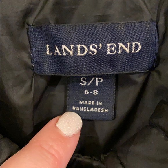 Lands End Black Packable Coat Quilted Small S EUC - Picture 2 of 8